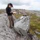 University at Buffalo PhD candidate Alia Lesnek at work on Suemez Island.